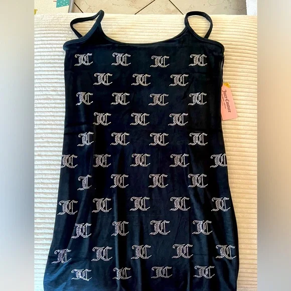 NWT JUICY COUTURE Bling Velour Strapy slip - Picture 1 of 4